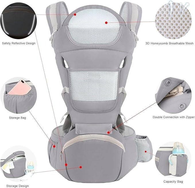 3-in-1 Baby Sling Carrier With Hip Cushion