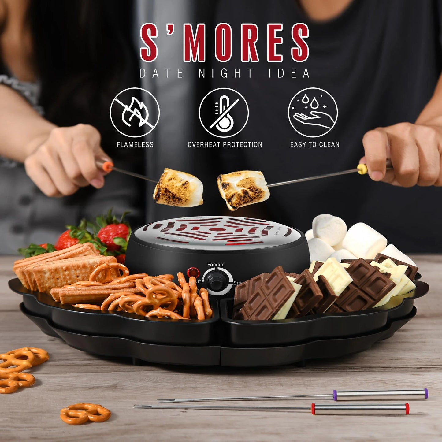 2 In 1 Electric Smores Maker & Fondue Maker