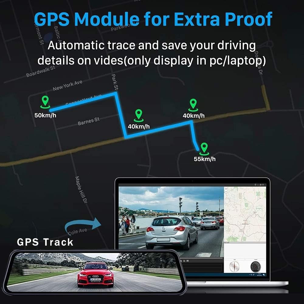 1080P HD Dash Camera Mirror For Car