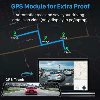 1080P HD Dash Camera Mirror For Car