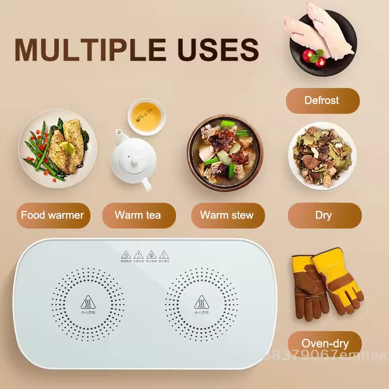Multifunctional Electric Food Heating Glass Tray