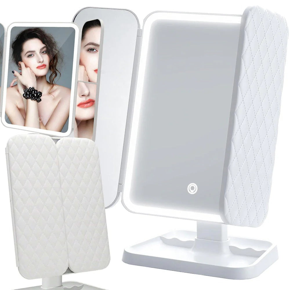 Multifold LED Makeup Mirror