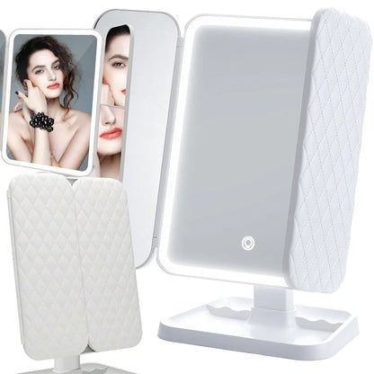 Multifold LED Makeup Mirror