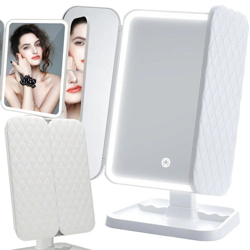 Multifold LED Makeup Mirror