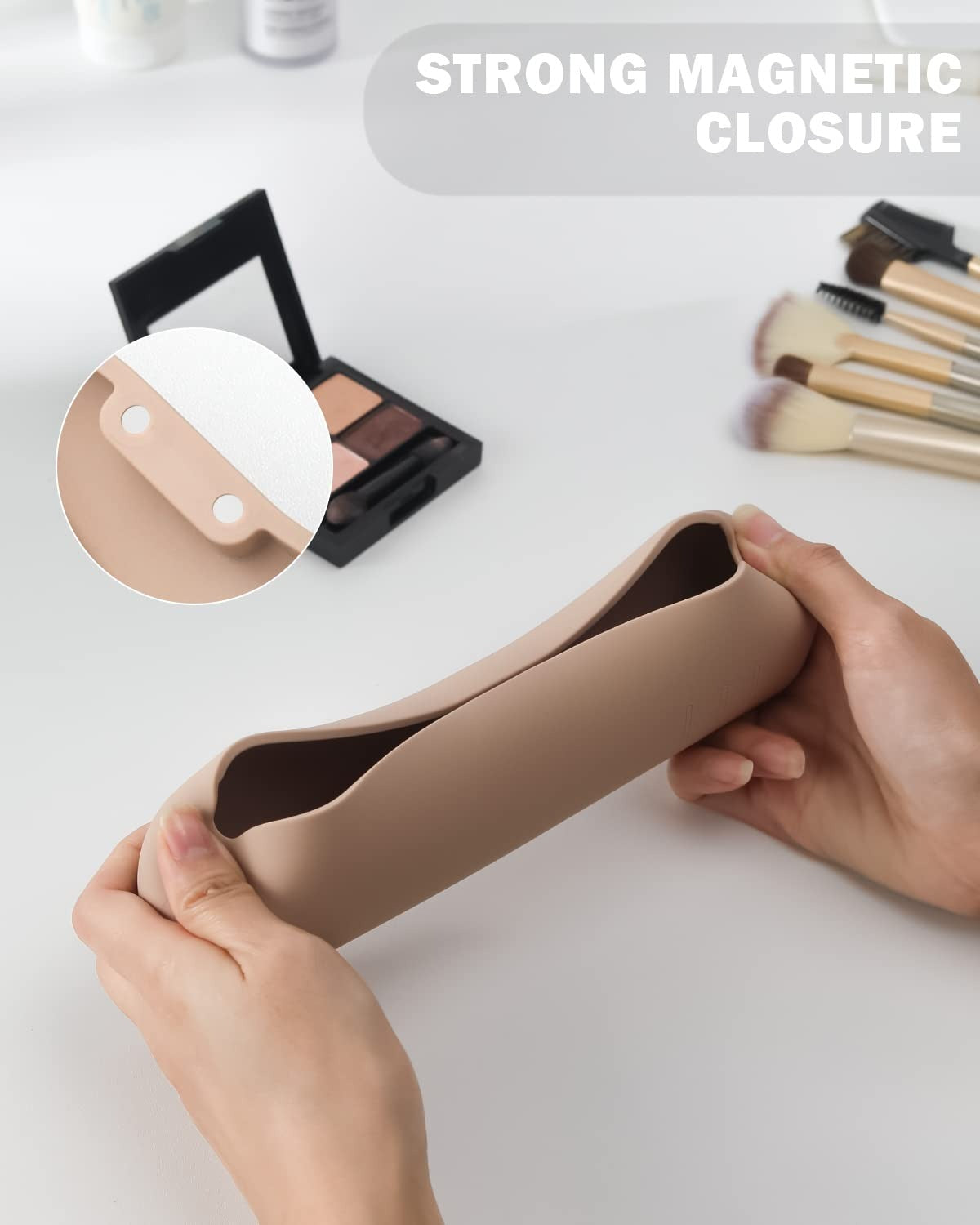 Compact Silicone Makeup Brush Holder