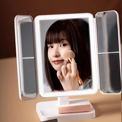 Multifold LED Makeup Mirror