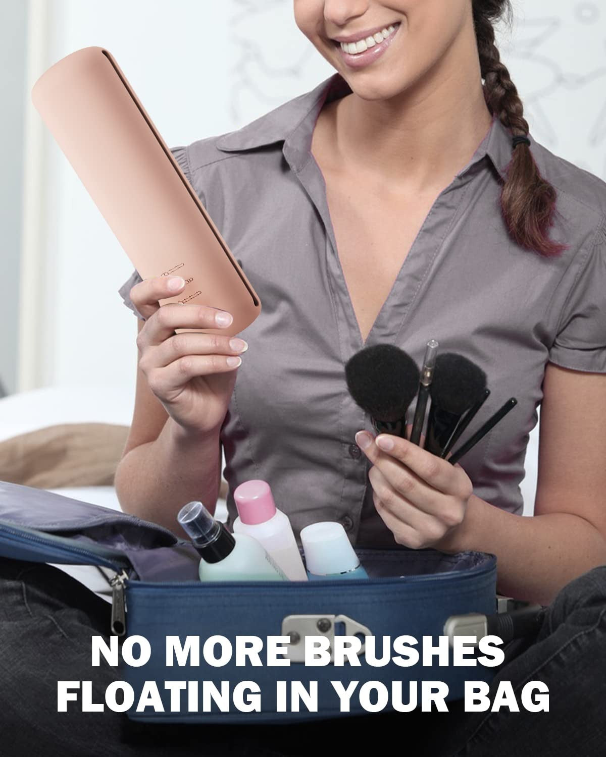 Compact Silicone Makeup Brush Holder