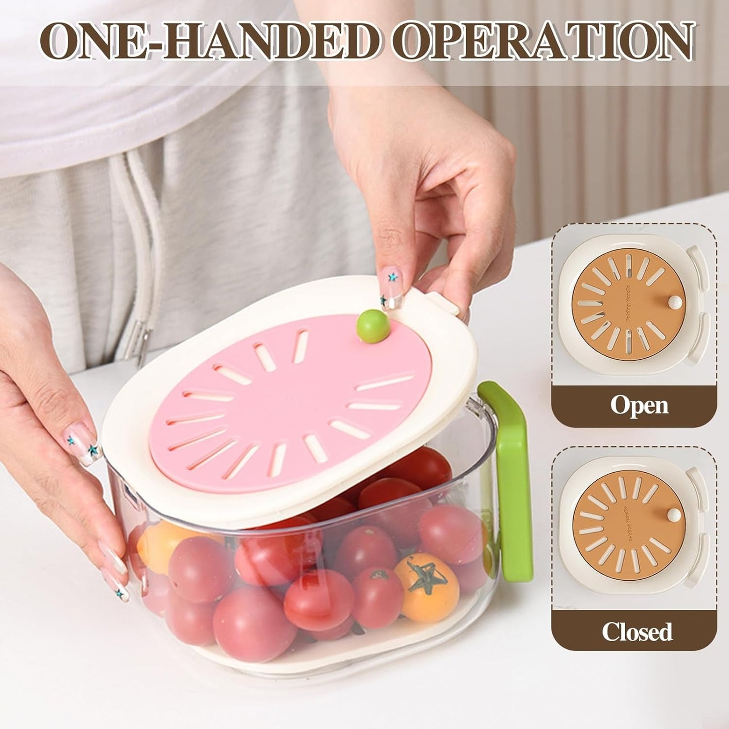 Fruit And Vegetable Drain Basket With Lid