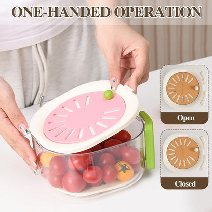 Fruit And Vegetable Drain Basket With Lid