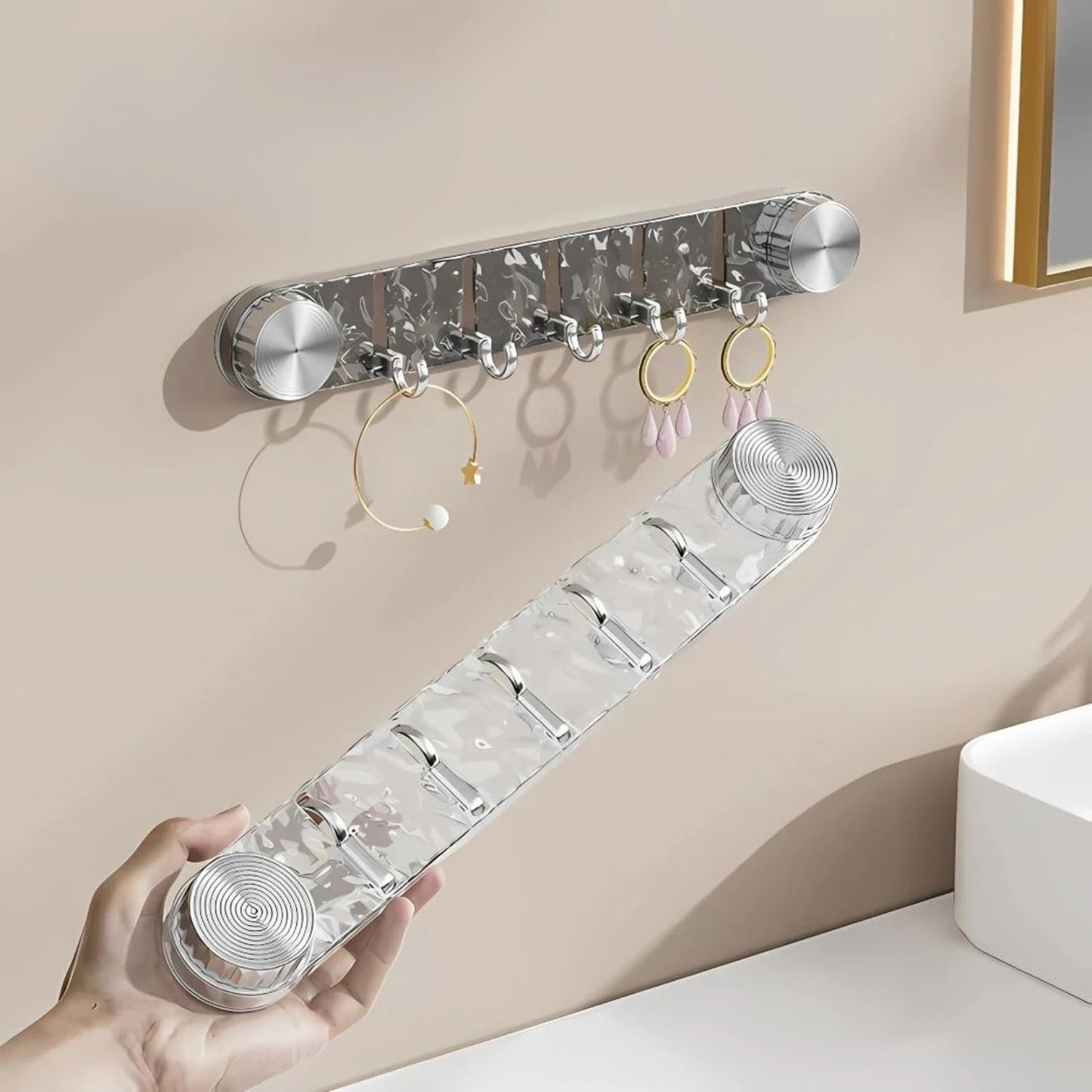 Wall-Mounted Rotating Suction Hooks