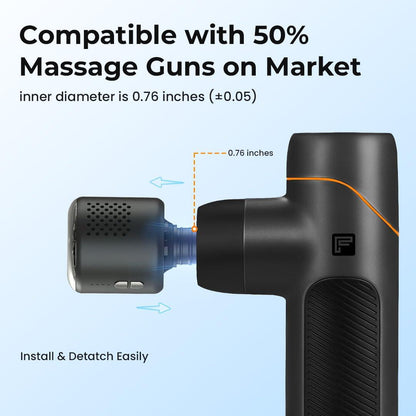 4-Rechargeable Heated Massager Gun Head with Hot and Cold Mode