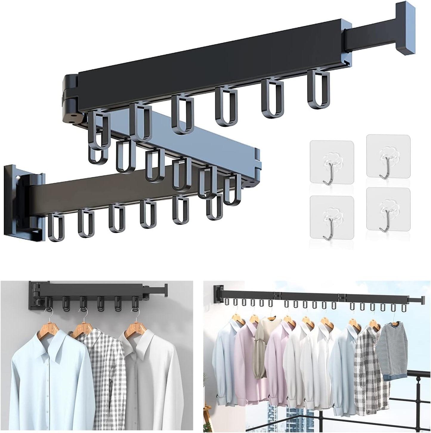 Wall Mounted Retractable Drying Rack
