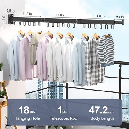 Wall Mounted Retractable Drying Rack