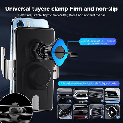 66W Fast Wireless Car Charger with Auto Grip and USB-C Port