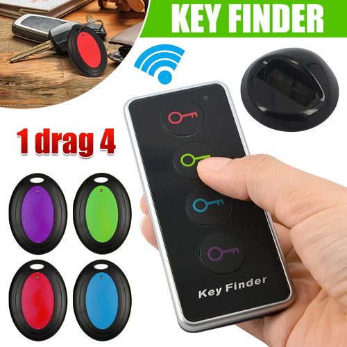 Smart Remote Wireless Key Finder with LED Flashlight, 1 RF Transmitter and 4 Receivers