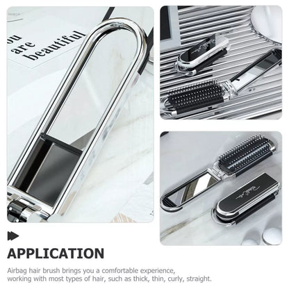 Foldable Hair Brush with Mirror