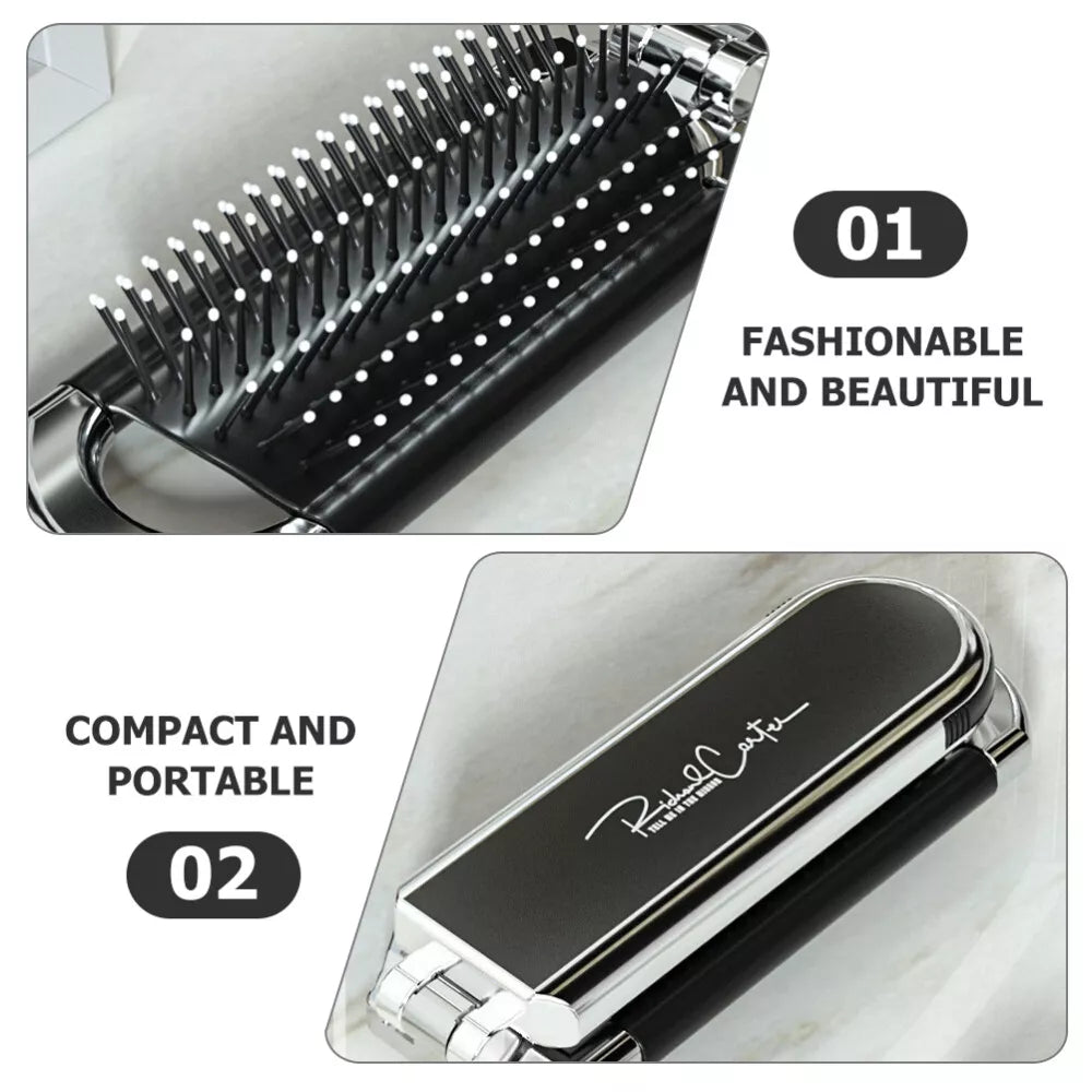 Foldable Hair Brush with Mirror