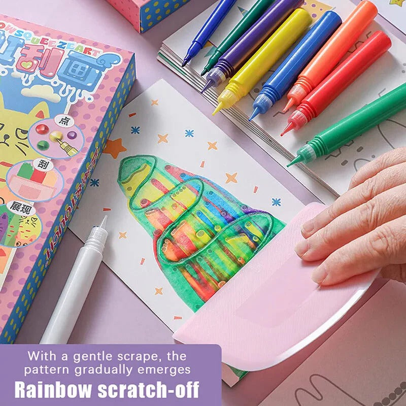 Magic Rainbow Scratch Art & Dot Painting For Kids