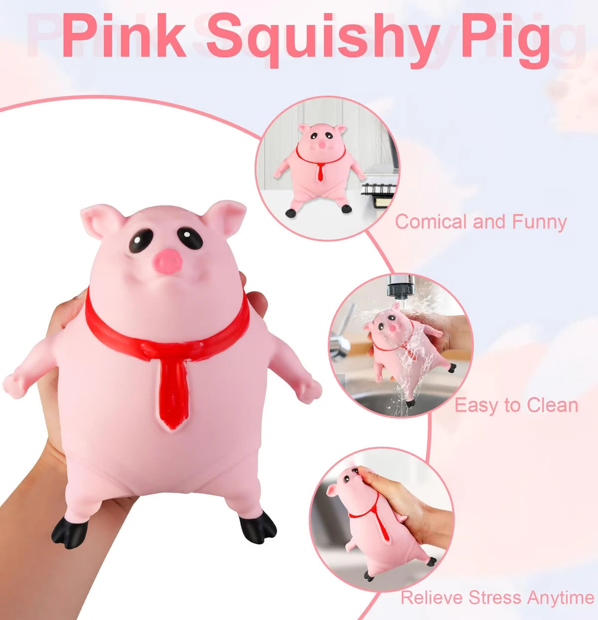 Squishy Pink Splash Piggy Toy