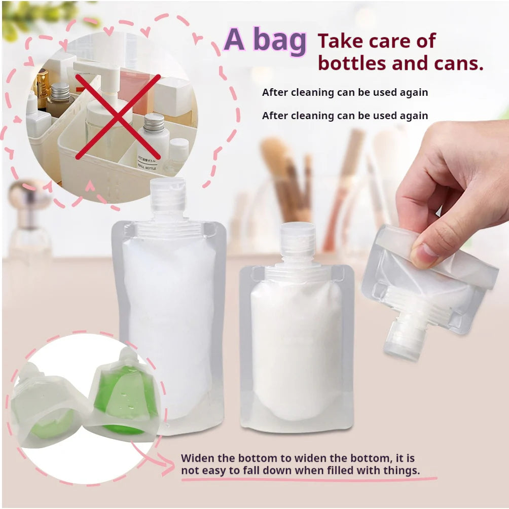 Squeeze & Refillable Leakproof Plastic Pouch Set