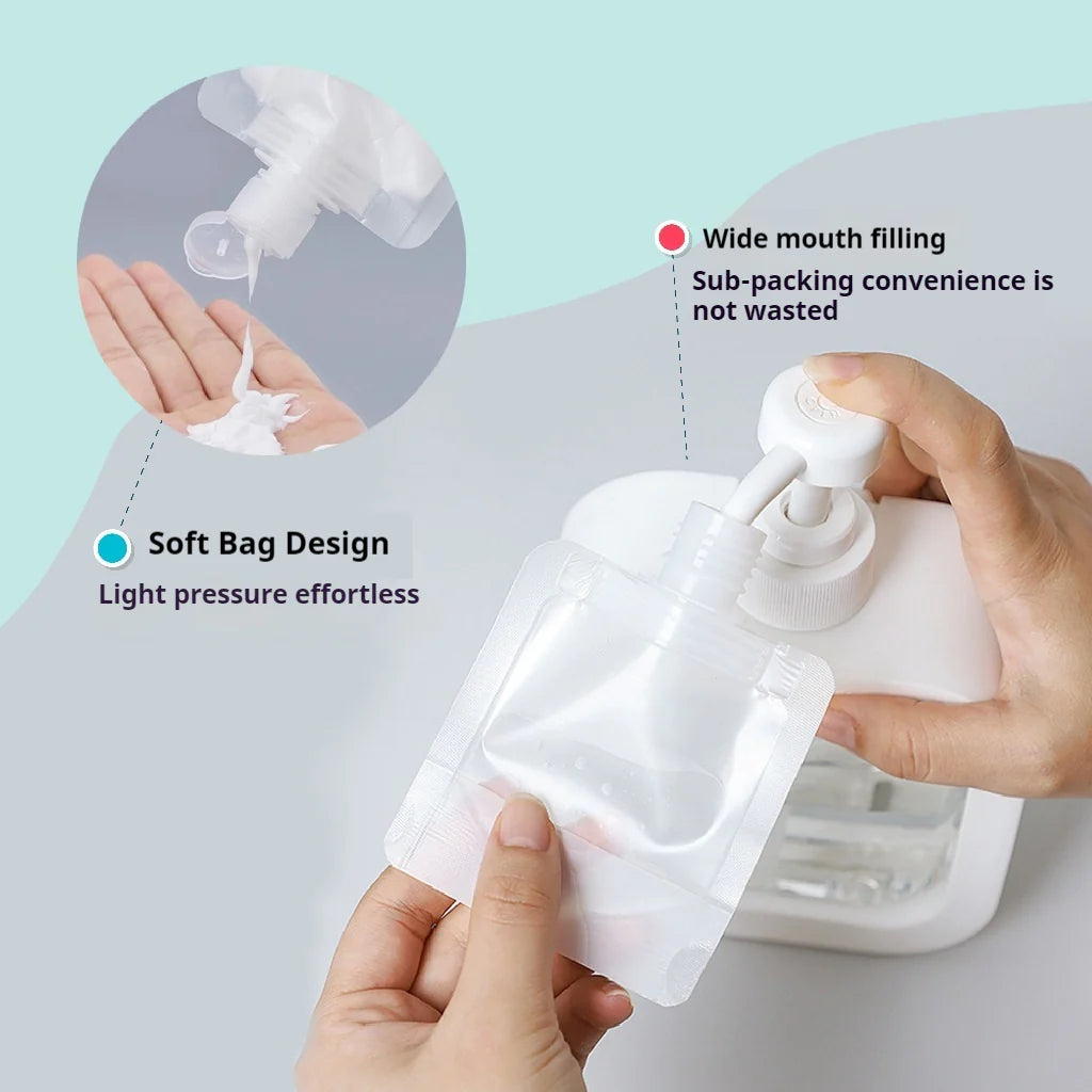 Squeeze & Refillable Leakproof Plastic Pouch Set