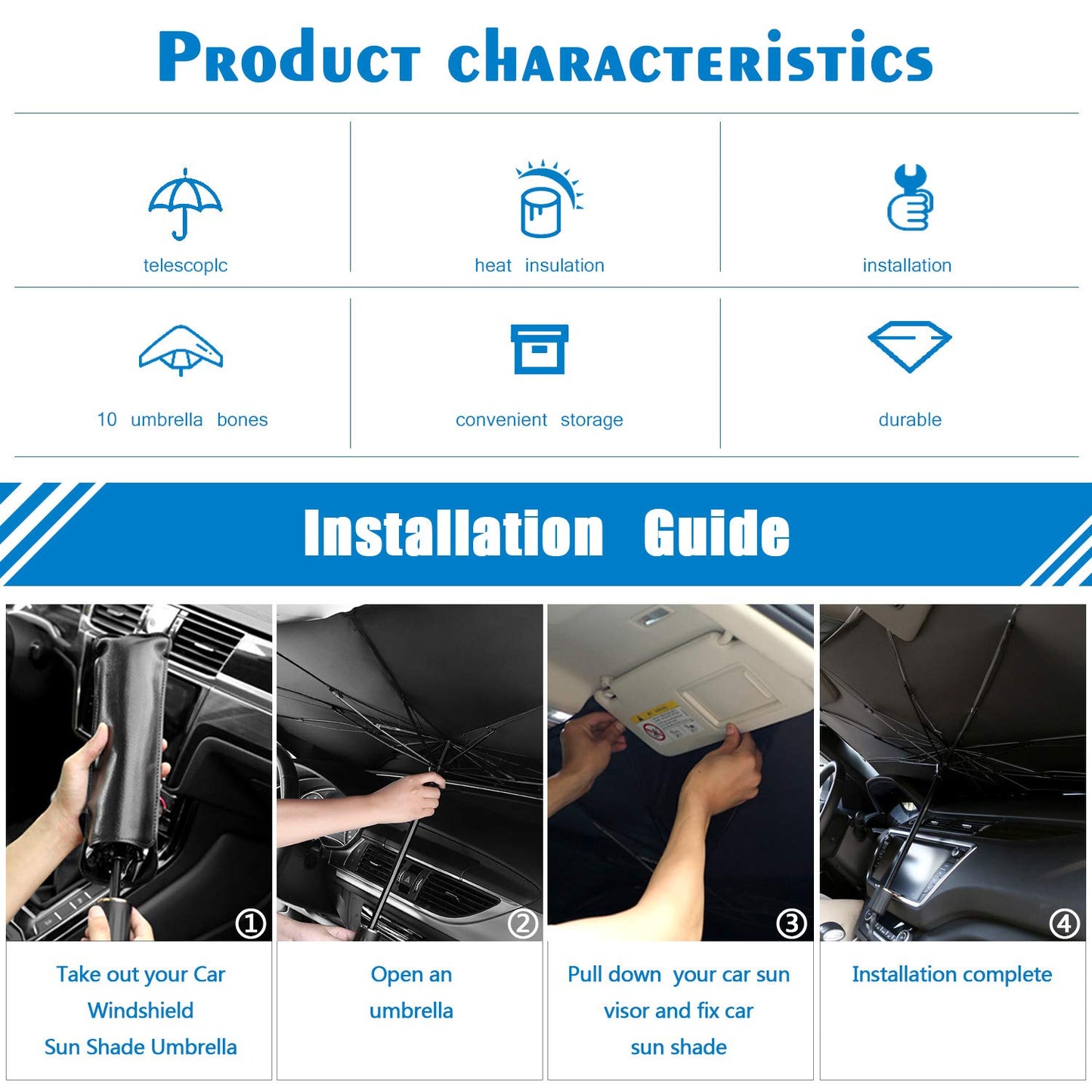 Car Windshield Sunshade Umbrella | 50% Off for Today!