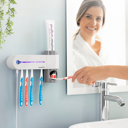 UV Toothbrush Holder With Toothpaste Dispenser